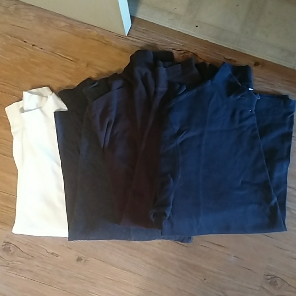 4 Lands End Mock Turtlenecks